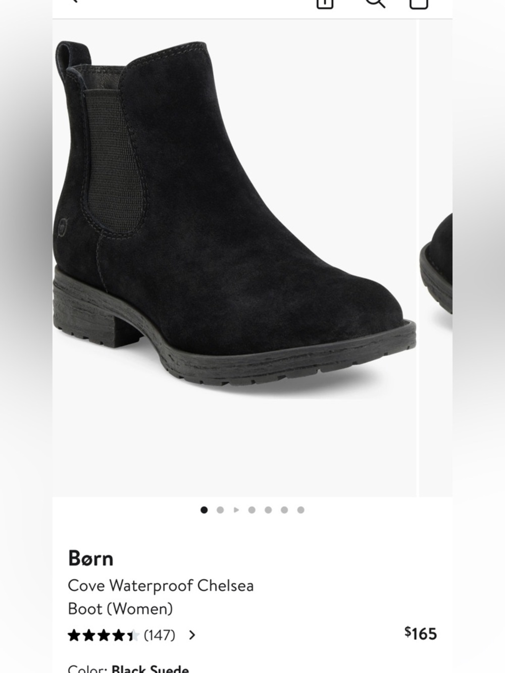 Born Black Suede Chelsea Ankle Boots 8.5M Comfort Leather